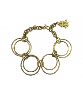 Soldered rings brass bracelet