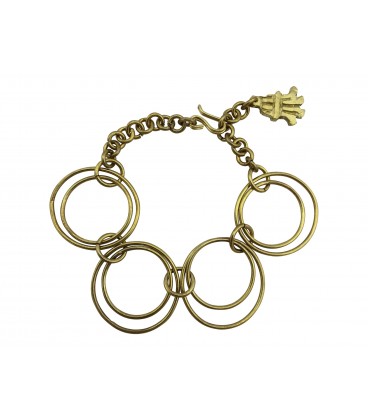 Soldered rings brass bracelet