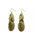 Oval discs brass earrings