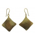 Rhombus brass earrings