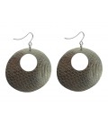 Disc silver plated earrings