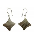 Rhombus silver palted earrings