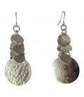 Round discs silver plated earrings