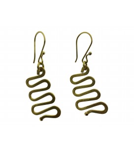 Waves brass earrings