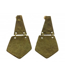 Pentagon brass earrings