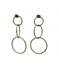 Joined brass rings earrings