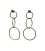Joined brass rings earrings