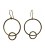 Big and small full moon brass earrings