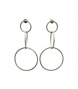 Joined silver plated rings earrings