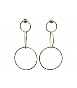 Joined silver plated rings earrings