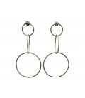 Joined silver plated rings earrings