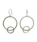 Big and smal full moon silver plated earrings