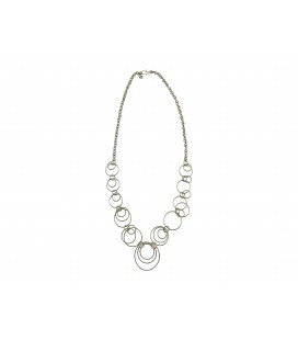 Soldered rings silver plated necklace