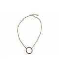 Endless brass circle necklace