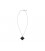 Three silver plated rings on a black piece necklace