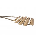 Hammered brass leaves necklace