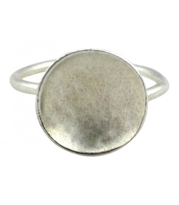 Disc silver plated ring