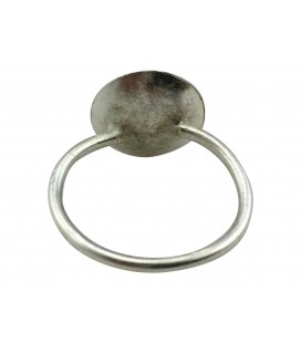 Disc silver plated ring