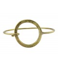 Flat hammered round brass bangle