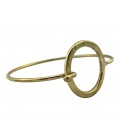 Flat hammered round brass bangle