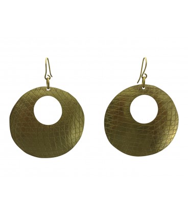 Disc brass earrings