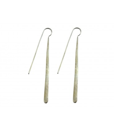 Long silver plated earrings