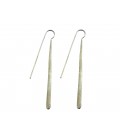 Long silver plated earrings