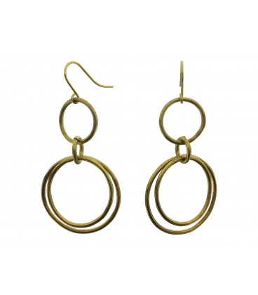 Soldered rings brass earrings