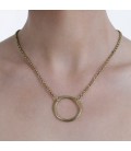 Endless brass circle necklace